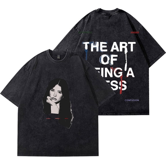 Lauren Spencer Smith Photo Wash T-Shirts The Art Of Being A Mess Merch Unisex Cotton Short Sleeve