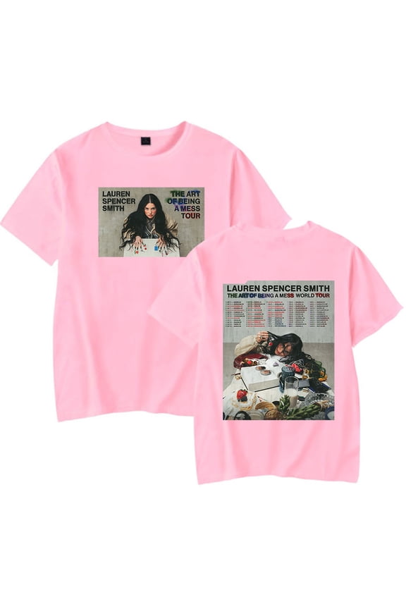 Lauren Spencer Smith THE ART OF BEING A MESS TOUR 2025 T-Shirts Merch Women Clothes Trend Casual Short Sleeve Top
