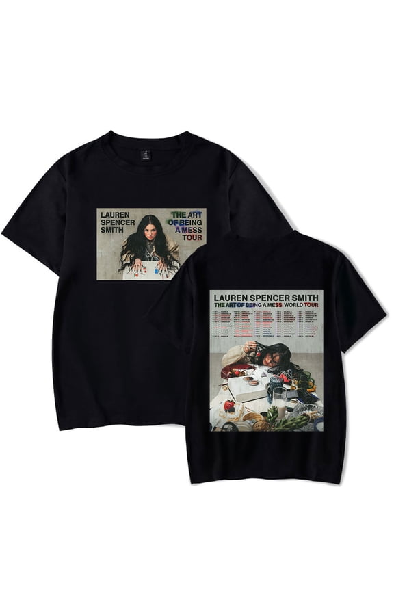 Lauren Spencer Smith THE ART OF BEING A MESS TOUR 2025 T-Shirts Merch Women Clothes Trend Casual Short Sleeve Top