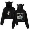 thumbnail image 1 of Lauren Spencer Smith The Art Of Being A Mess Photo Hoodie Women Cat Ears Crop Top Long Sleeve Streetwear, 1 of 3