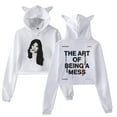 thumbnail image 1 of Lauren Spencer Smith The Art Of Being A Mess Photo Hoodie Women Cat Ears Crop Top Long Sleeve Streetwear, 1 of 3