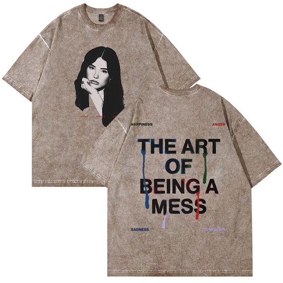 Lauren Spencer Smith The Art Of Being A Mess T-Shirt Cotton Wash Tee Women Men Short Sleeve Casual Crewneck Tee