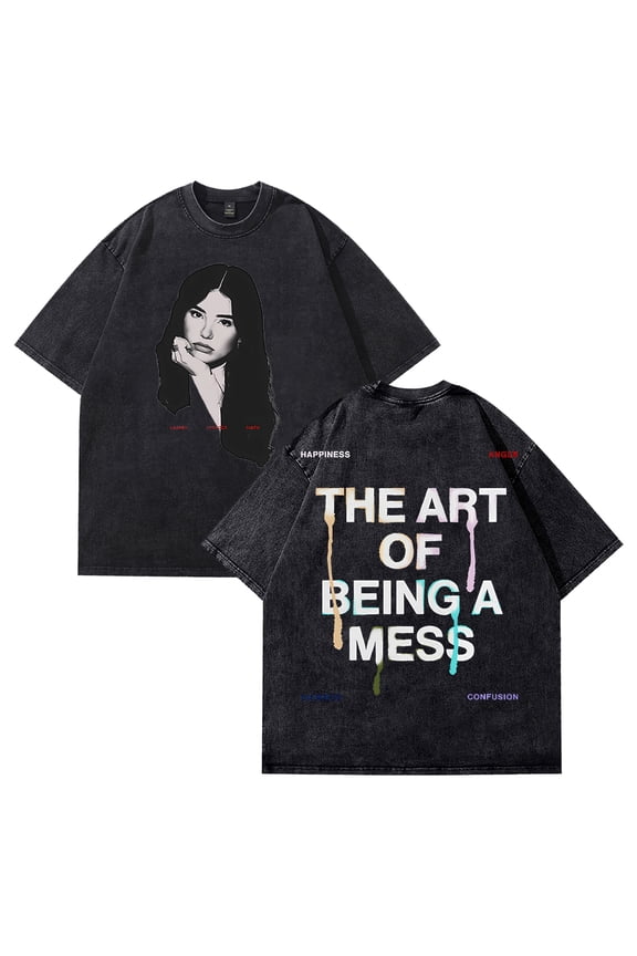 Lauren Spencer Smith The Art Of Being A Mess T-shirt Short Sleeve Streetwear Men Women Cotton Washed Tee