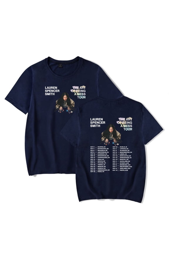 Lauren Spencer Smith The Art Of Being A Mess Tour 2025 T-Shirt Women Men Casual Crewneck Short Sleeve Fashion Tee