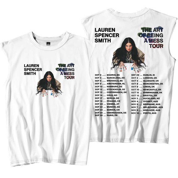 Lauren Spencer Smith The Art Of Being A Mess Tour 2025 Tank Tops Sleeveless T-Shirt port Vest Women Men Casual Outdoor Sportwear