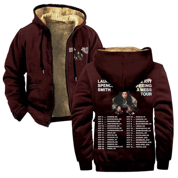 Lauren Spencer Smith The Art Of Being A Mess Tour 2025 Zipper Hoodies Women Men Jacket Parkas Long Sleeve Fashion Streetwear Coat