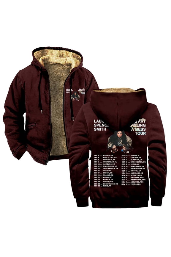 Lauren Spencer Smith The Art Of Being A Mess Tour 2025 Zipper Hoodies Women Men Jacket Parkas Long Sleeve Fashion Streetwear Coat