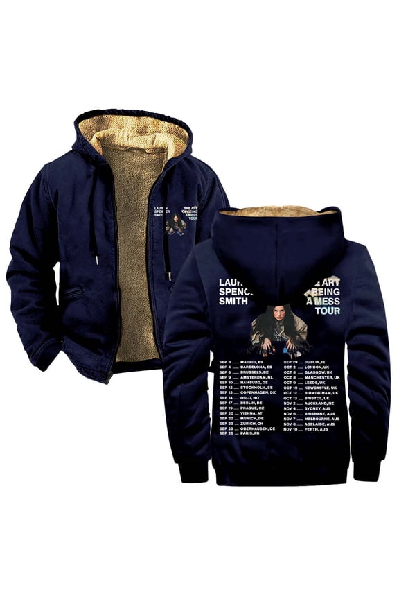 Lauren Spencer Smith The Art Of Being A Mess Tour 2025 Zipper Hoodies Women Men Jacket Parkas Long Sleeve Fashion Streetwear Coat