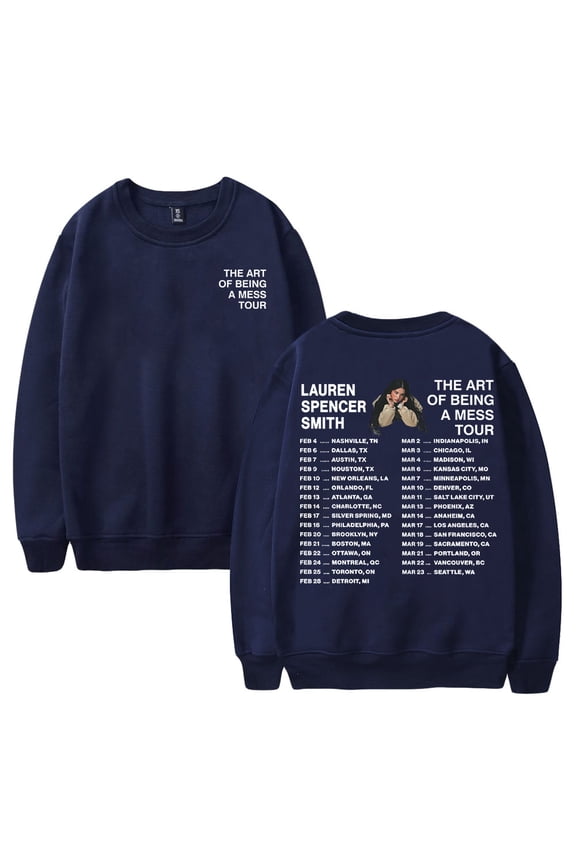 Lauren Spencer Smith The Art Of Being A Mess Tour 2026 Crewneck Long Sleeve Streetwear Men Women Sweatshirt