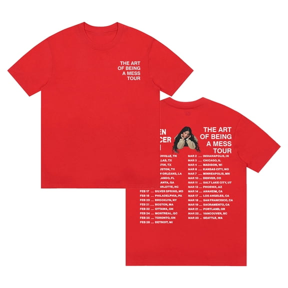 Lauren Spencer Smith The Art Of Being A Mess Tour 2026 T-shirt Short Sleeve Streetwear Men Women Cotton Tee