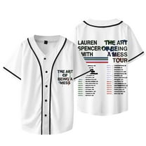 Lauren Spencer Smith The Art Of Being A Mess Tour Baseball Jacket V-neck Short Sleeve T-Shirts