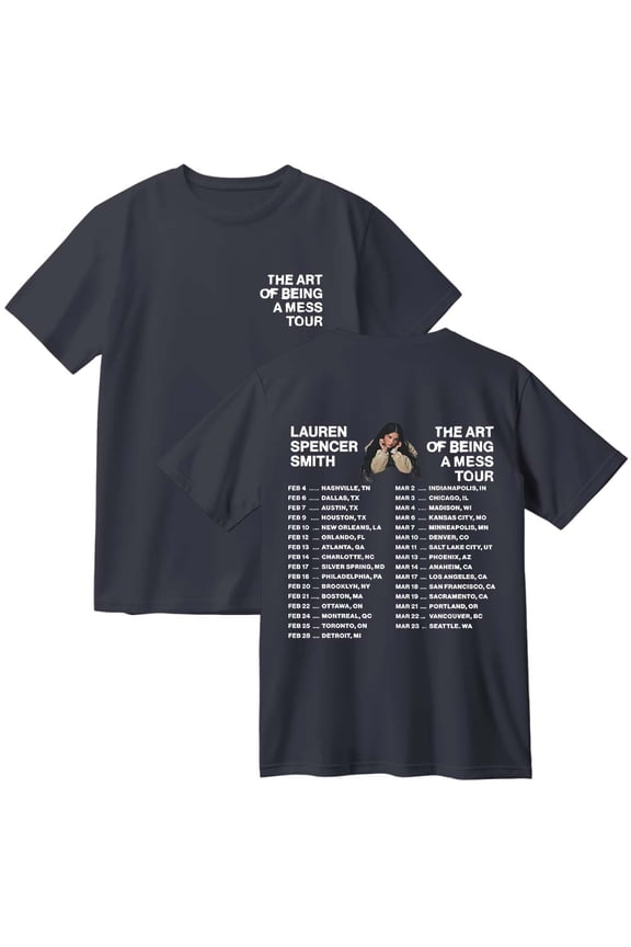 Lauren Spencer Smith The Art Of Being A Mess Tour 2026 Cotton T-Shirt Women Men Casual Crewneck Short Sleeve Tee