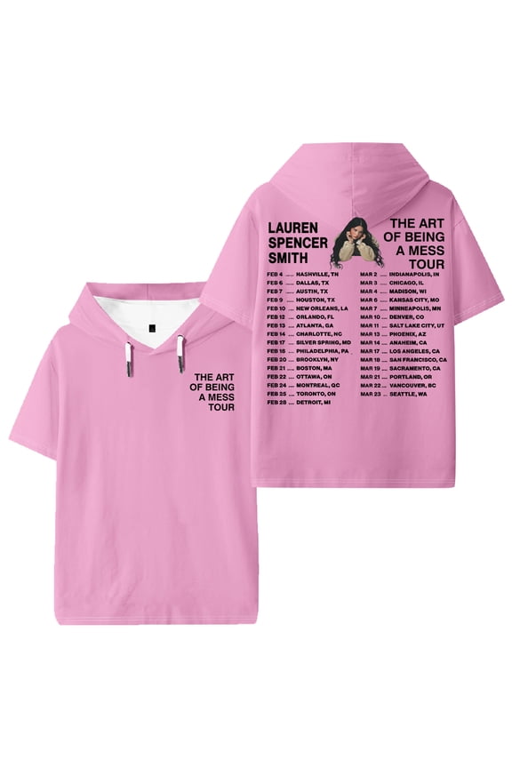 Lauren Spencer Smith The Art Of Being A Mess Tour Hooded T-shirt Short Sleeve Tee Men Women Streetwear Tops