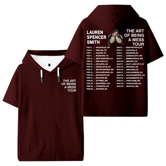 Lauren Spencer Smith The Art Of Being A Mess Tour Hooded T-shirt Short Sleeve Tee Men Women Streetwear Tops