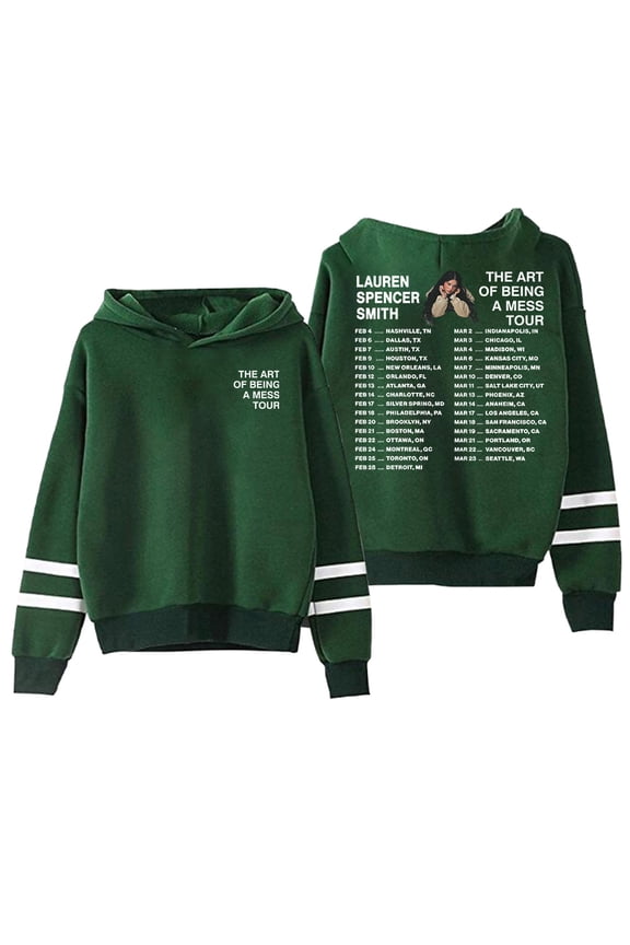 Lauren Spencer Smith The Art Of Being A Mess Tour Hoodie Men Women Pocketless Parallel Bars Sleeve Sweatshirt