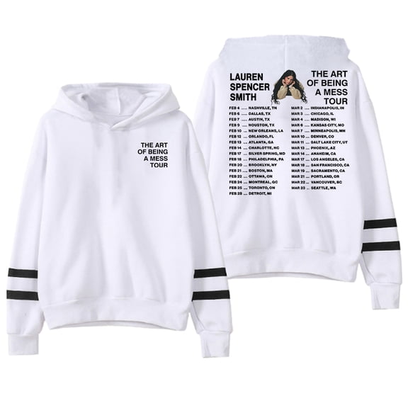 Lauren Spencer Smith The Art Of Being A Mess Tour Hoodie Men Women Pocketless Parallel Bars Sleeve Sweatshirt