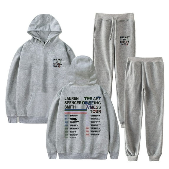 Lauren Spencer Smith The Art Of Being A Mess Tour Hoodies Jogger Pants Women Men Streetwear Set