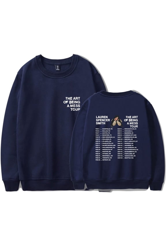 Lauren Spencer Smith The Art Of Being A Mess Tour 2026 Sweatshirt Women Men Casual Crewneck Long Sleeve Pullover Clothes