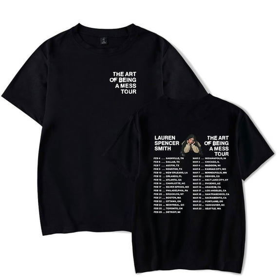 Lauren Spencer Smith The Art Of Being A Mess Tour T-Shirt Women Men Casual Crewneck Short Sleeve Fashion Tee