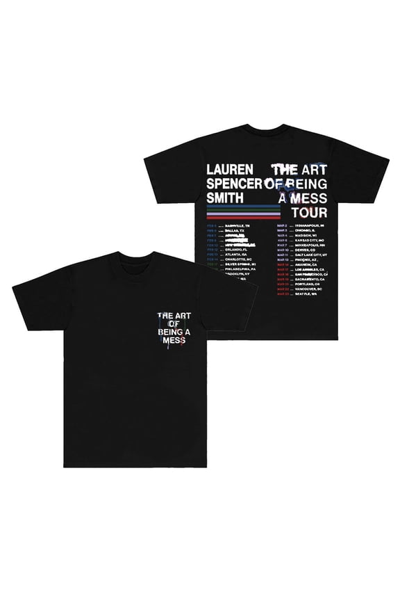 Lauren Spencer Smith The Art Of Being A Mess Tour T-Shirts Merch Women Men Short Sleeve Tee