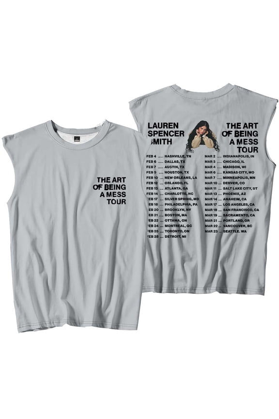 Lauren Spencer Smith The Art Of Being A Mess Tour 2026 Tank Tops Sleeveless T-Shirt port Vest Women Men Outdoor Sportwear