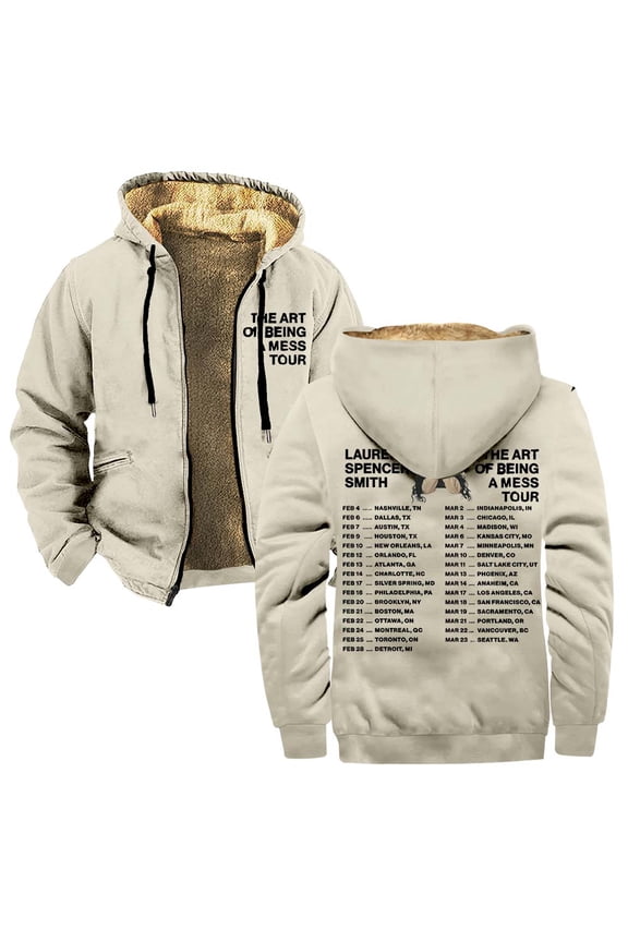 Lauren Spencer Smith The Art Of Being A Mess Tour 2026 Zipper Hoodies Women Men Jacket Parkas Long Sleeve Fashion Streetwear Coat