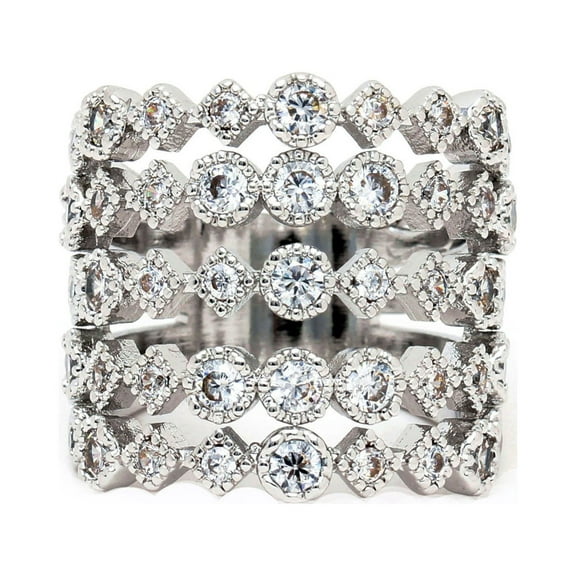 Lauren Statement Ring One Piece Stack Look Plated Womens Ginger Lyne Collection Size 6