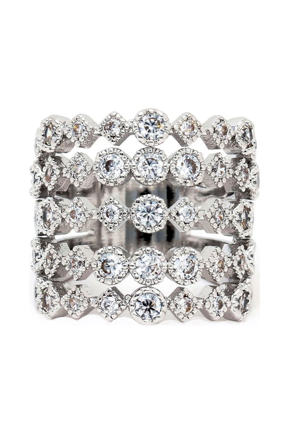 Lauren Statement Ring One Piece Stack Look Plated Womens Ginger Lyne Collection Size 6