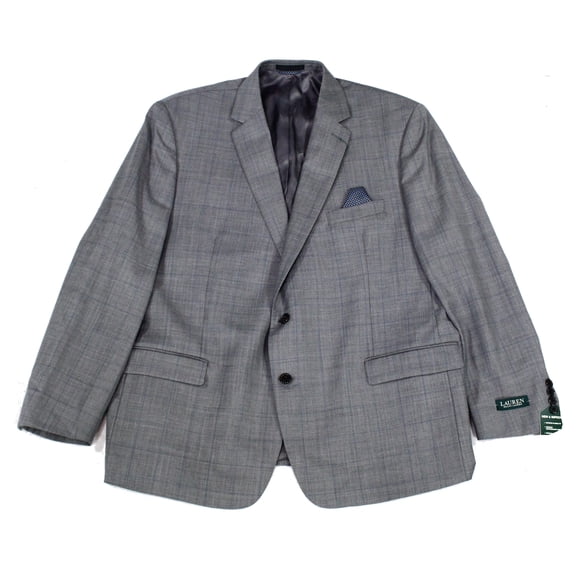 Lauren by Ralph Lauren Mens Sport Coat Plaid UltraFlex   Gray 38
