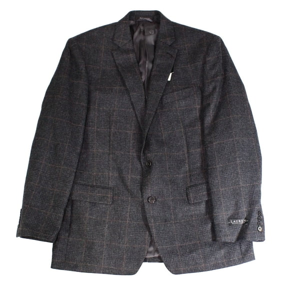 Lauren by Ralph Lauren Mens Suit Jacket Dark R 2-Button   Gray 42
