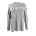 thumbnail image 1 of Lauren by Ralph Lauren Women's Petite Dream Logo Sweater (PM, Grey/Cream), 1 of 2