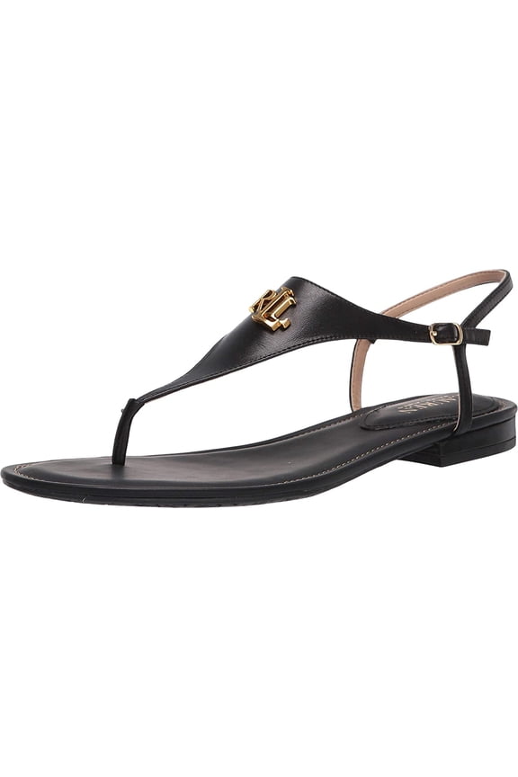 Lauren by Ralph Lauren Womens Ellington Flat Sandal 6 Black