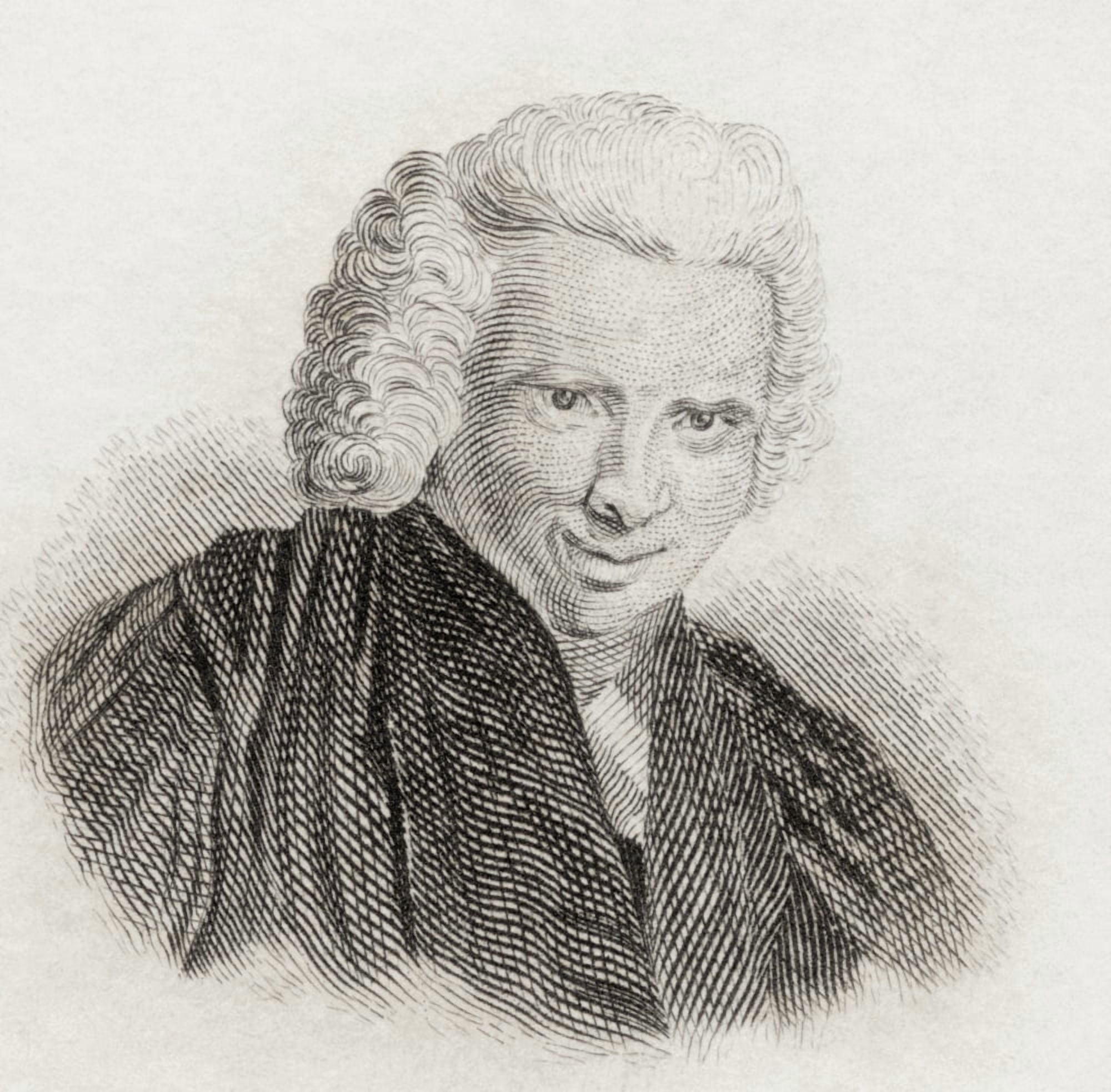 Laurence Sterne 1713 To 1768 English Novelist And Anglican Clergyman From Crabbs Historical Dictionary Published 1825 Canvas Art - Ken Welsh Design Pics (24 x 24)