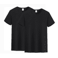 thumbnail image 1 of Laurence Trade Pack of 2 Unisex T-Shirts, Classic Heavyweight Cotton Crewneck Tee, Roomy Fit, Ideal for Leisure Activities Black, 1 of 6