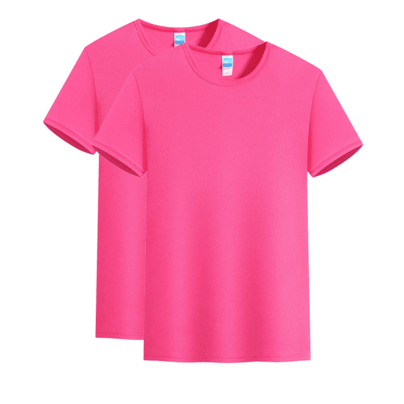 Laurence Trade Pack of 2 Unisex T-Shirts, Classic Heavyweight Cotton Crewneck Tee, Roomy Fit, Ideal for Leisure Activities Pink