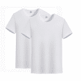 thumbnail image 1 of Laurence Trade Pack of 2 Unisex T-Shirts, Classic Heavyweight Cotton Crewneck Tee, Roomy Fit, Ideal for Leisure Activities White, 1 of 6