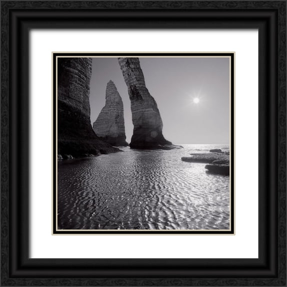 Laurenceau, Gerard 12x12 Black Ornate Wood Framed with Double Matting Museum Art Print Titled - Etretat