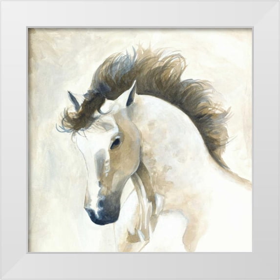 Laurencon 20x20 White Modern Wood Framed Museum Art Print Titled - Horse II