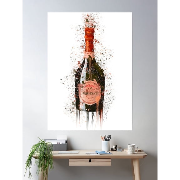 Laurent Perrier Splatter Print Poster Wall Art, Modern Wall Decor For Living Room Bedroom, 24x36 UNFRAMED