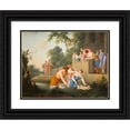 thumbnail image 1 of Laurent de la Hyre 18x15 Black Ornate Wood Framed Double Matted Museum Art Print Titled - The Finding of Moses (Between 1647 and 1650), 1 of 5