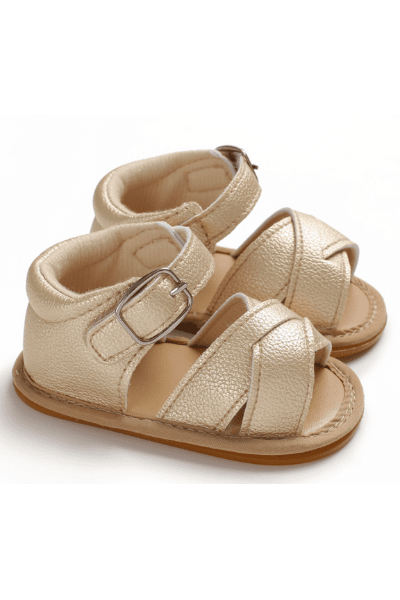 Baby Girls Gold Metallic Leather Sandals Summer 0-6M Size 1