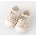 thumbnail image 1 of Laurenza's Baby Girls Kelli Beige Crochet Flats, 1 of 1