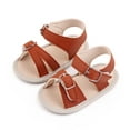 thumbnail image 1 of Laurenza's Baby Girls Summer Leather Brown Buckle Sandals Size 2 6-12M, 1 of 2