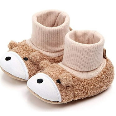 Laurenza's Baby Infant Cute Bear Knit Newborn Baby Booties with Soft Sole