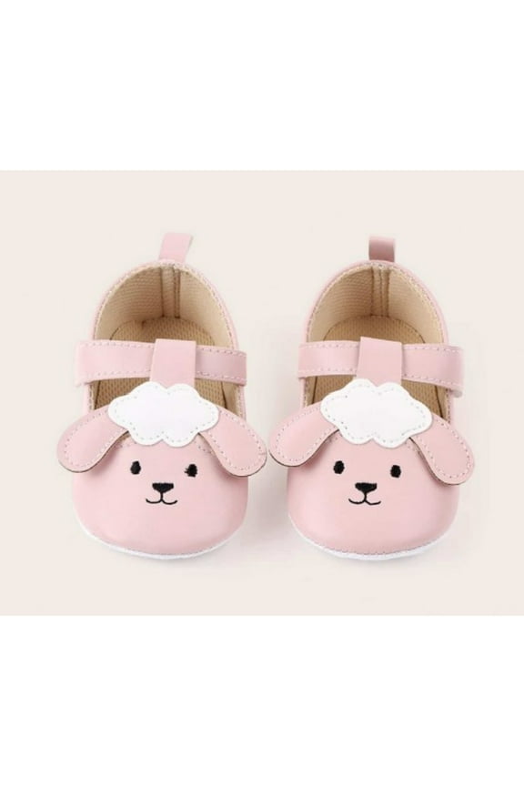 Baby Infant Cute Sheep Newborn Pink Flats with Soft Sole