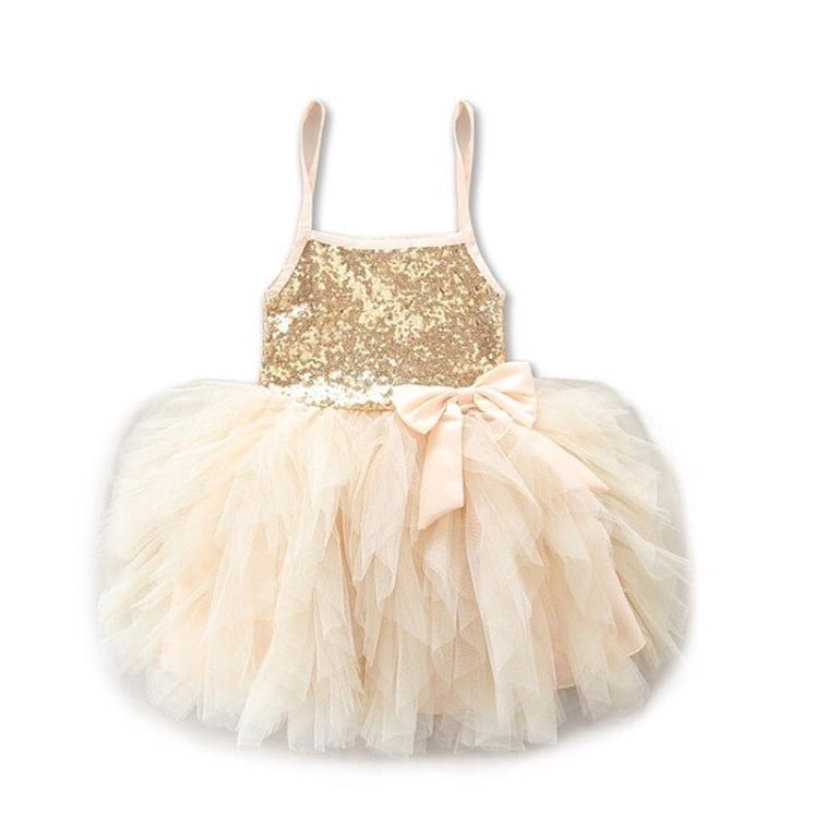 Laurenza's Girls' Gold Sequin Bow Dress 3T - Walmart.com