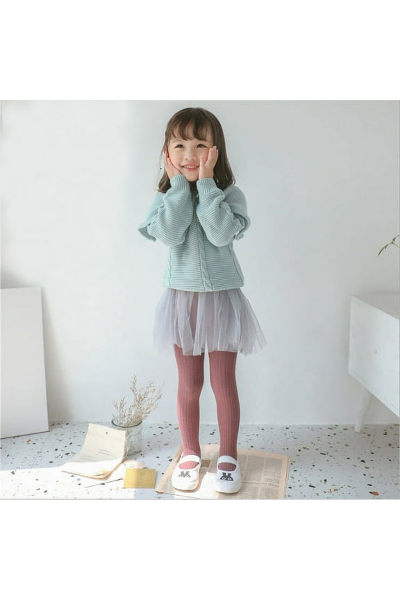 Toddler Girls Rosewood Pink Ribbed Tights 4-6Y Winter Pants