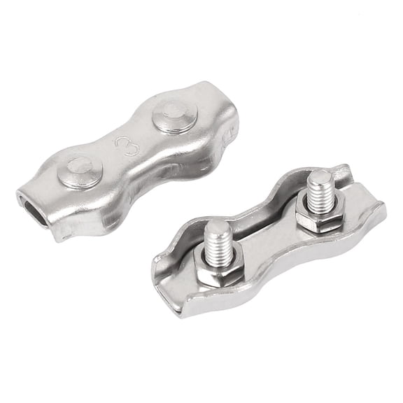 Laureola 1/8" (M4) x 12 pcs Duplex Double Bolt Wire Rope Clip for Wire Cable