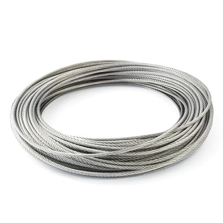 Laureola 3/16" Stainless Steel Type 7x19 Aircraft Cable Wire Rope Grade 304-100ft…