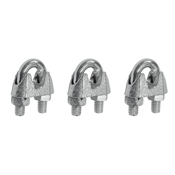 Laureola 3/32" Wire Rope Cable Clip, Wire Rope Clamp, Pack of 12 pcs, Zinc Plated